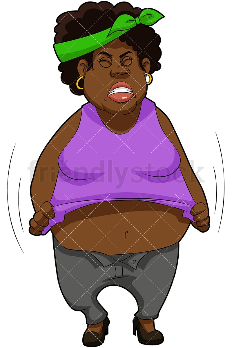 6 fat black woman cartoon clipart