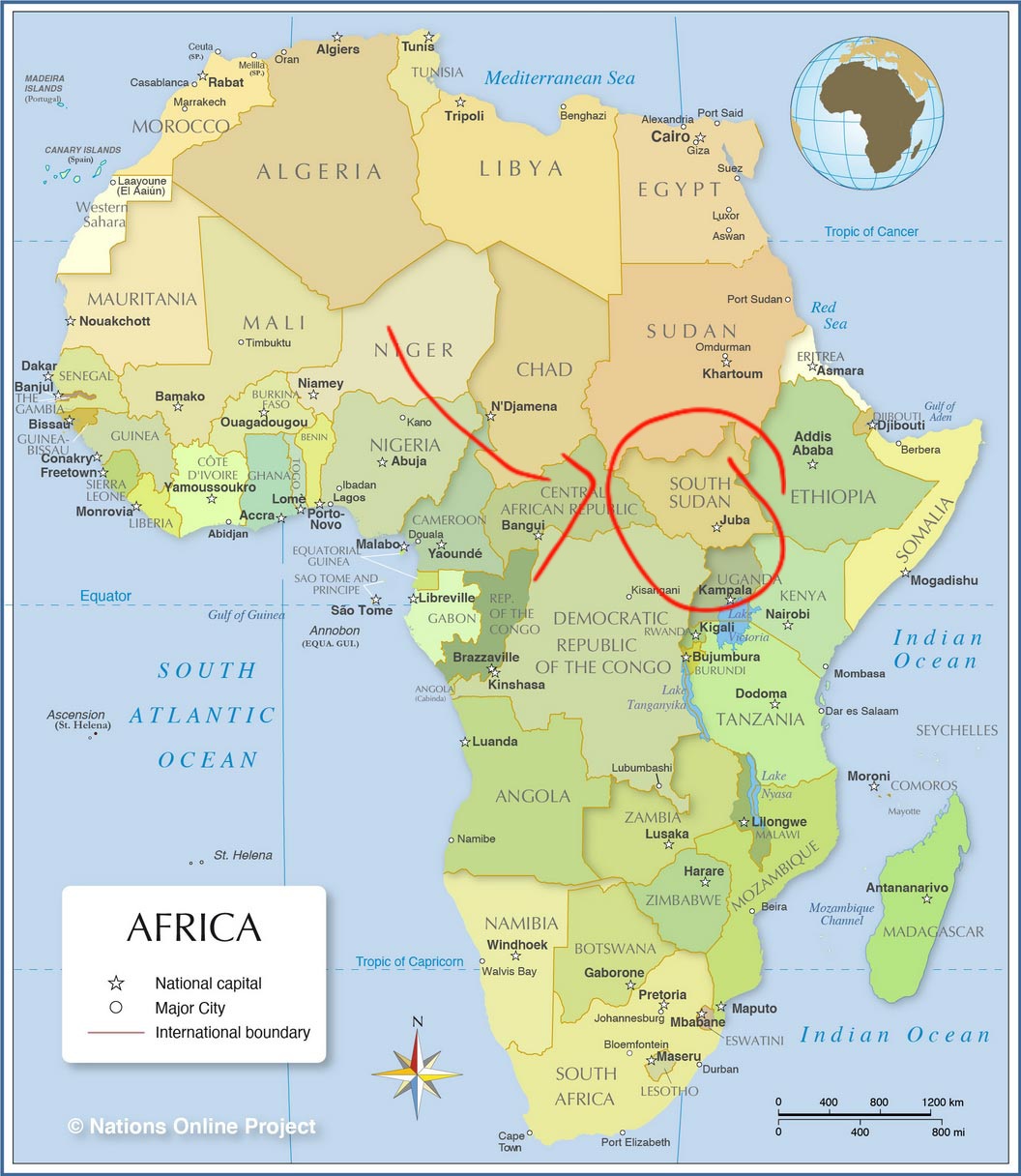 Africa political map 1056px