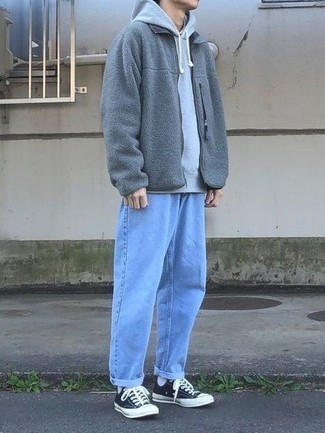 Zip sweater hoodie jeans large 85843