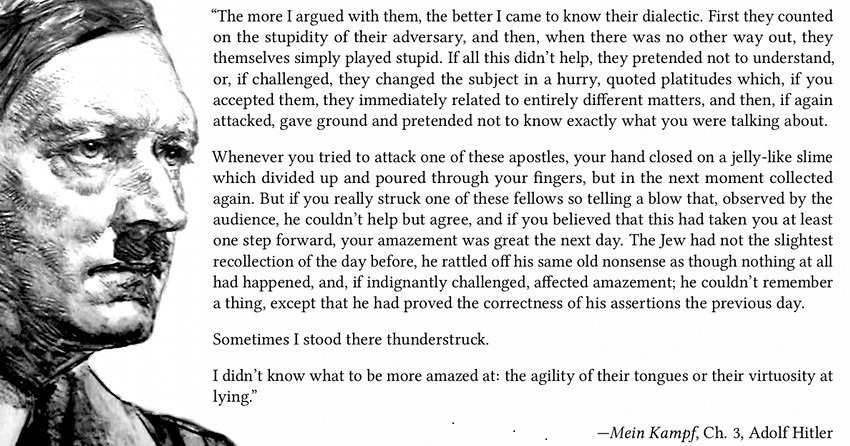 Hitler arguing with jews