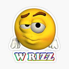w rizz cursed emoji Sticker for Sale by snazzyseagull | Redbubble