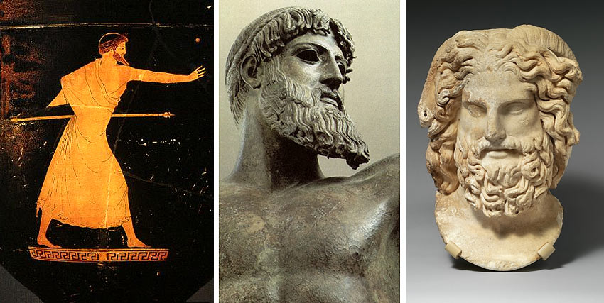 Zeus portrayed in art and sculpture