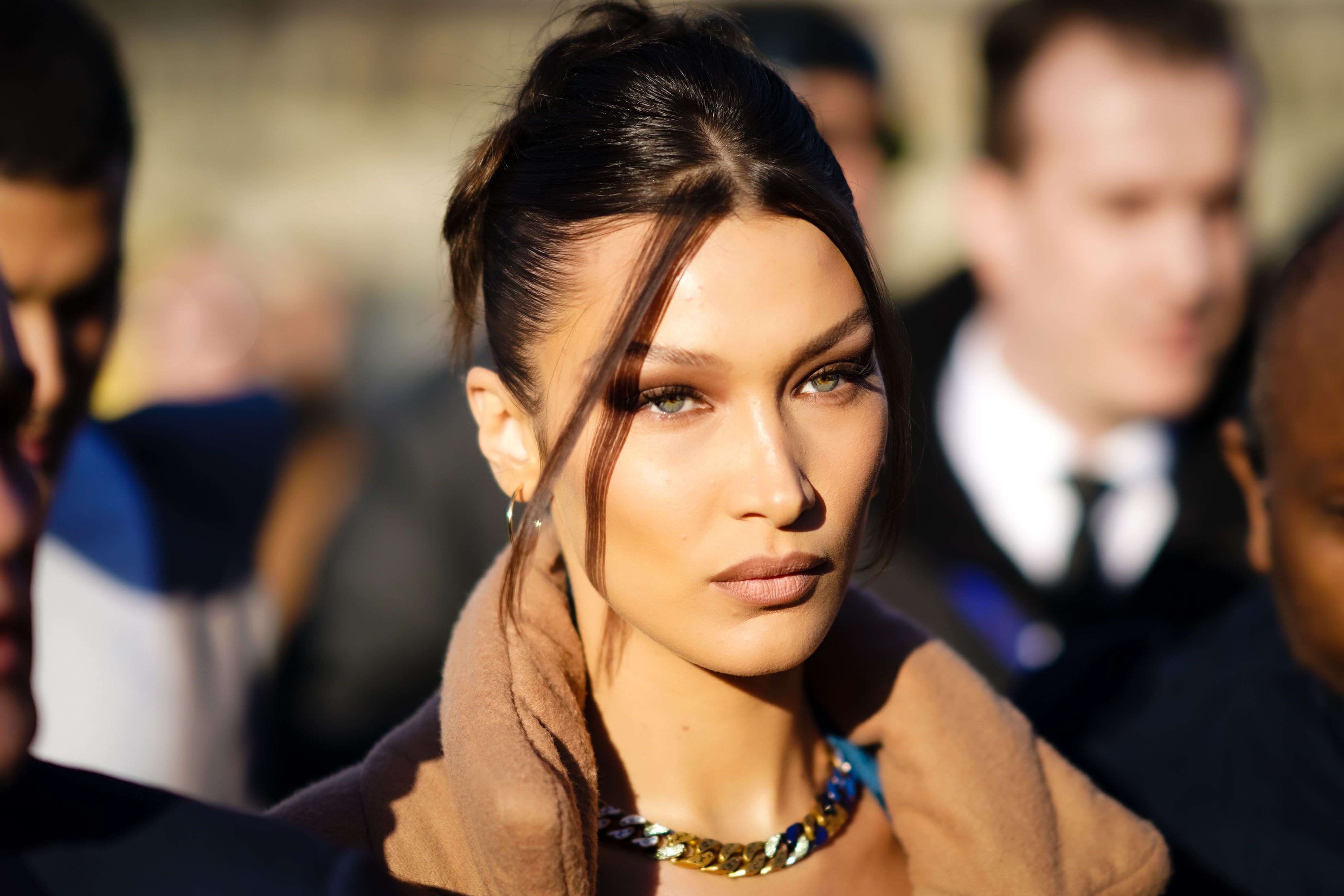 Bella hadid is seen outside vuitton during paris fashion news photo 1645195928