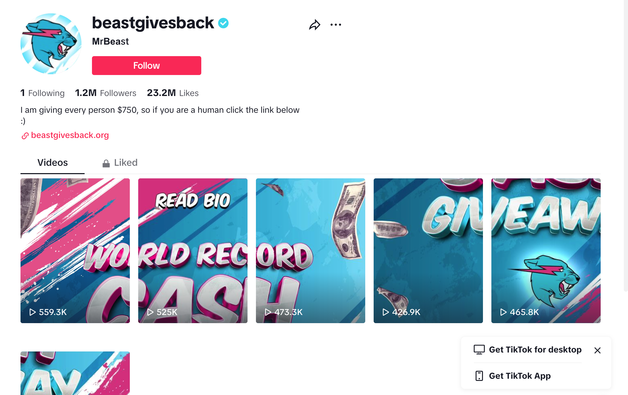 Fake mr beast
