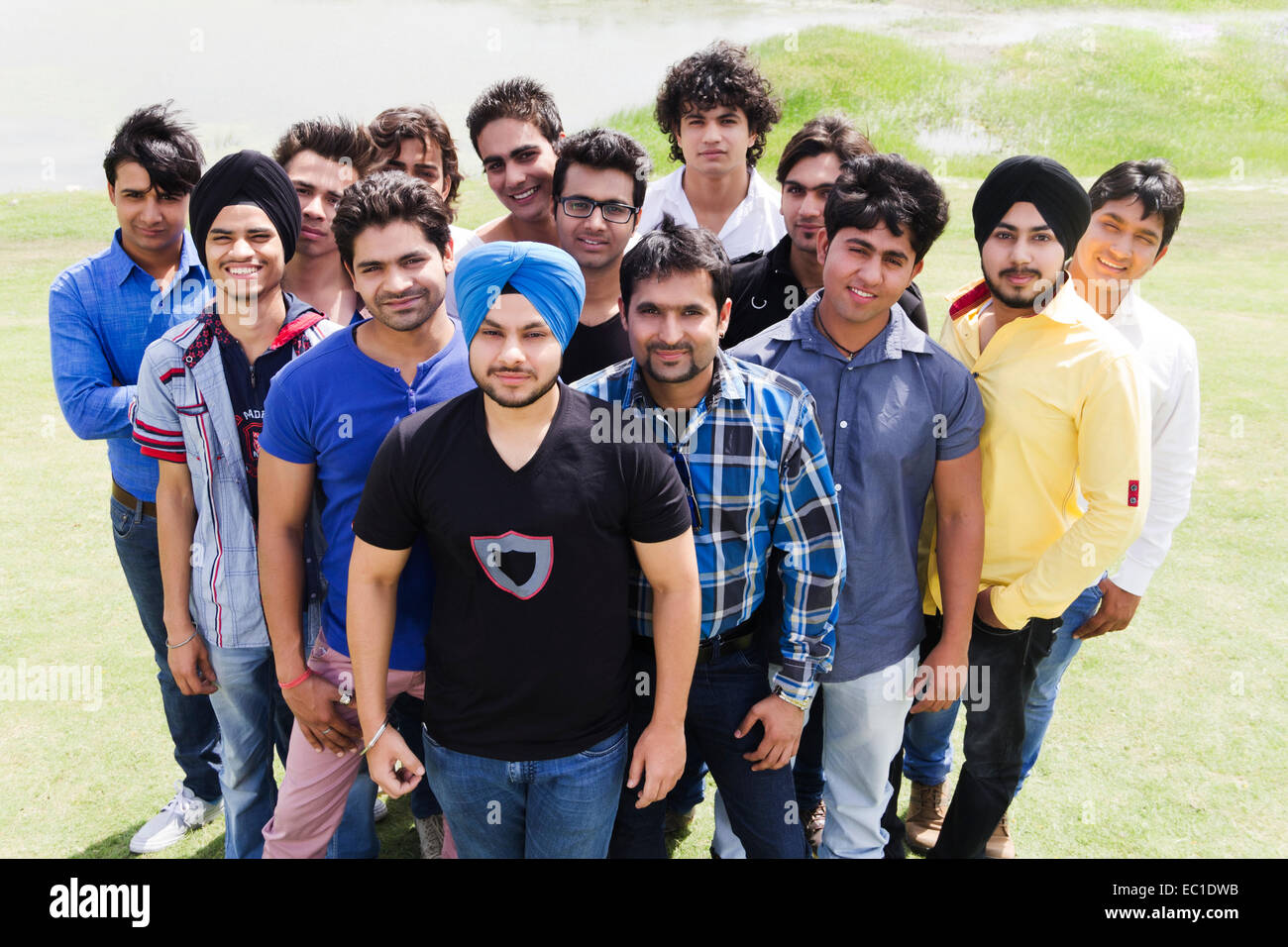 Indian boys group crowds park EC1DWB