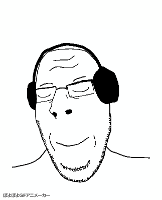 8949 animated byonbyon closed eyes glasses headphones poyopoyo smile soyjak stubble subvariant