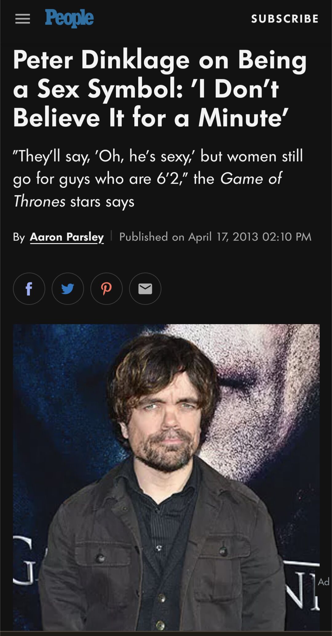 Dinklage peter dwarf height