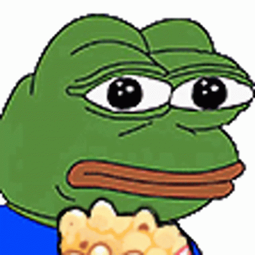 Pepe weird popcorn watching