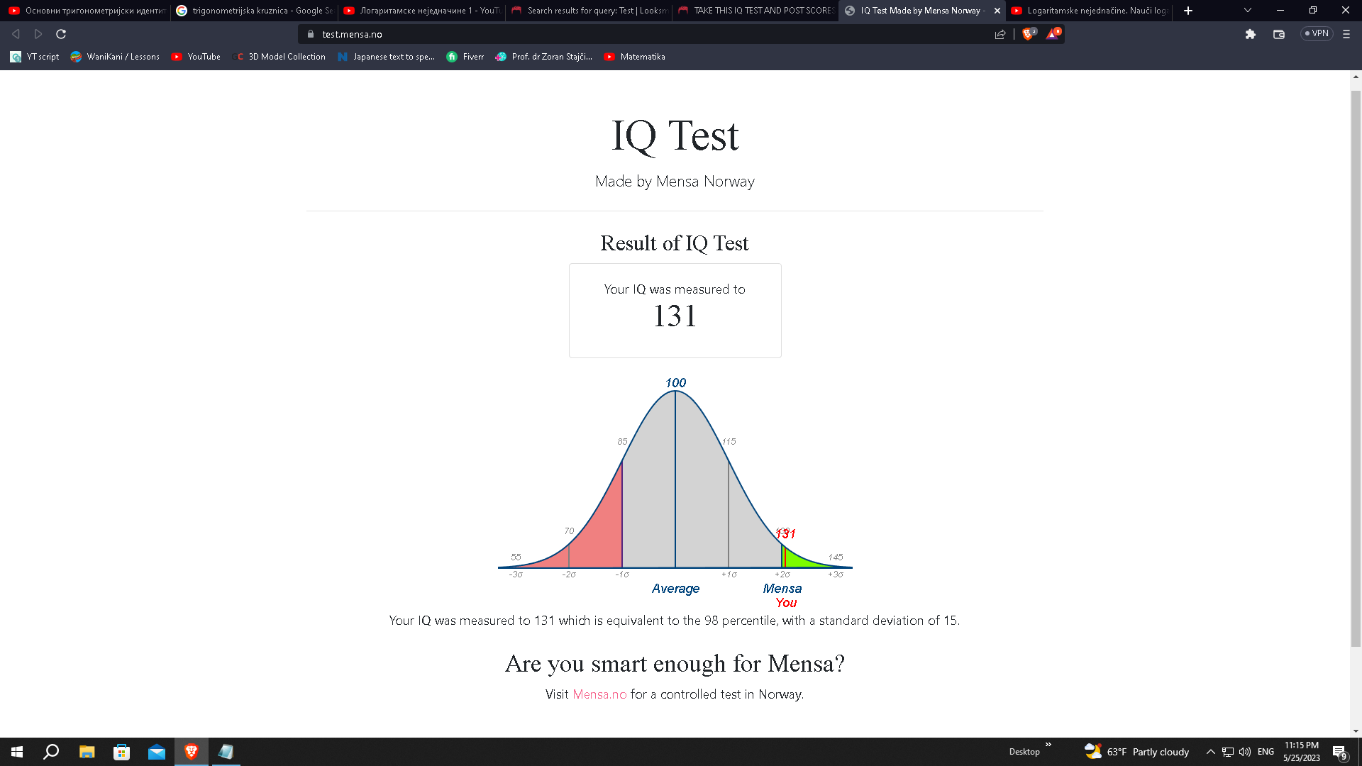 IQ test mensa