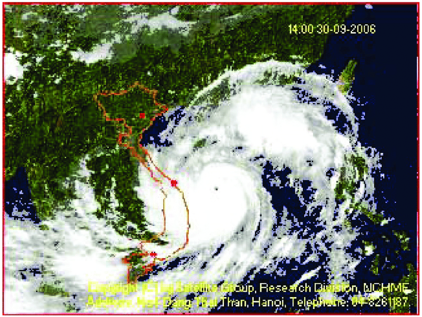 Satellite image of Xangsane at 1400 on September 30 NCHMF 2006 1