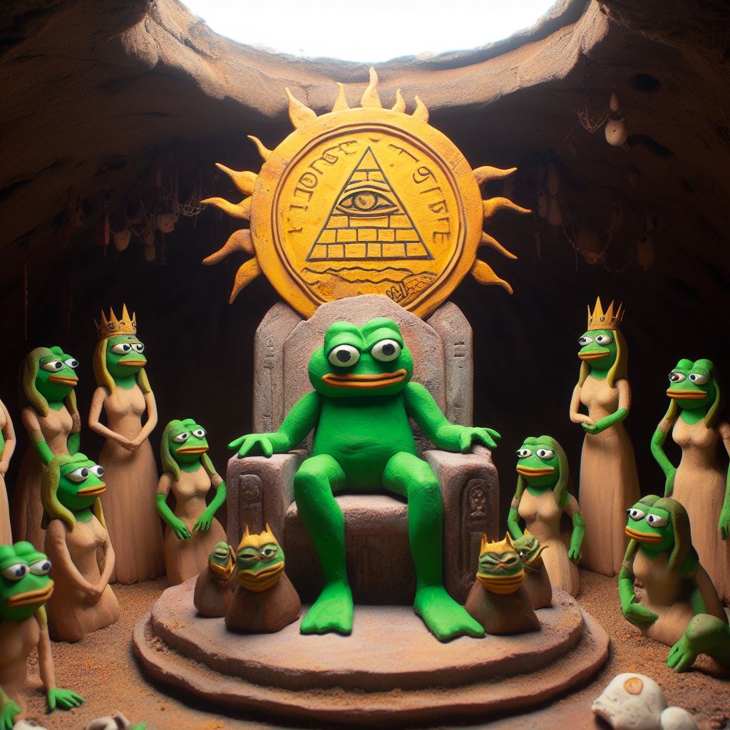 Pepe throne cave claymation 2