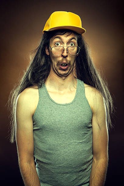 Goofy redneck with surprised face Goofy redneck with surprised face