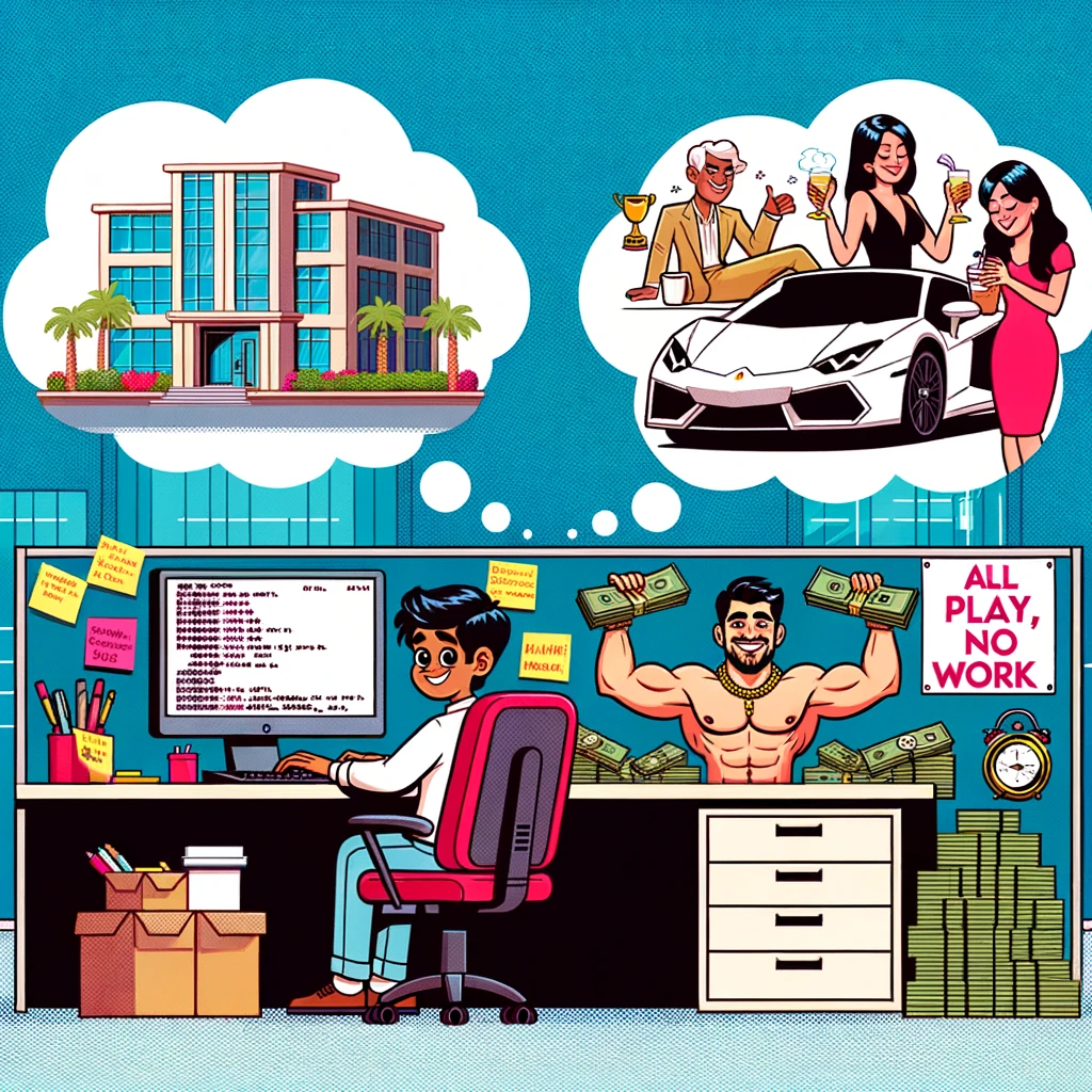 DALLE 2023 10 17 232304   Illustration of a modern office space An Indian programmer is di