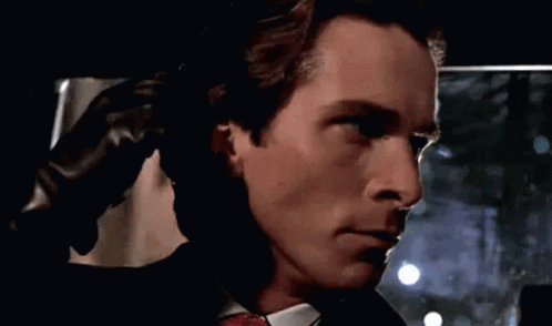Patrick bateman rolling eyes