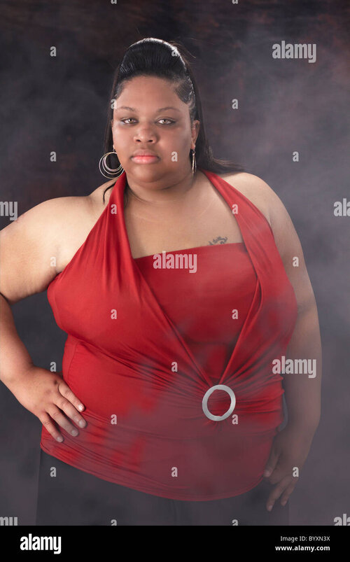 An overweight black woman BYXN3X