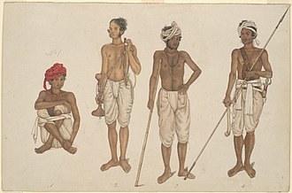 Anonymous   Four Recruits in White Dhotis page from the Fraser Album   1981247   Art Institu