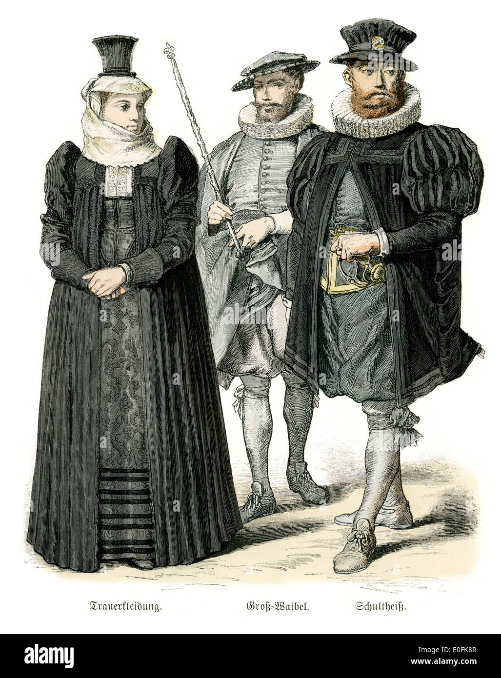 Traditional costumes of switzerland 17th century E0FK8R