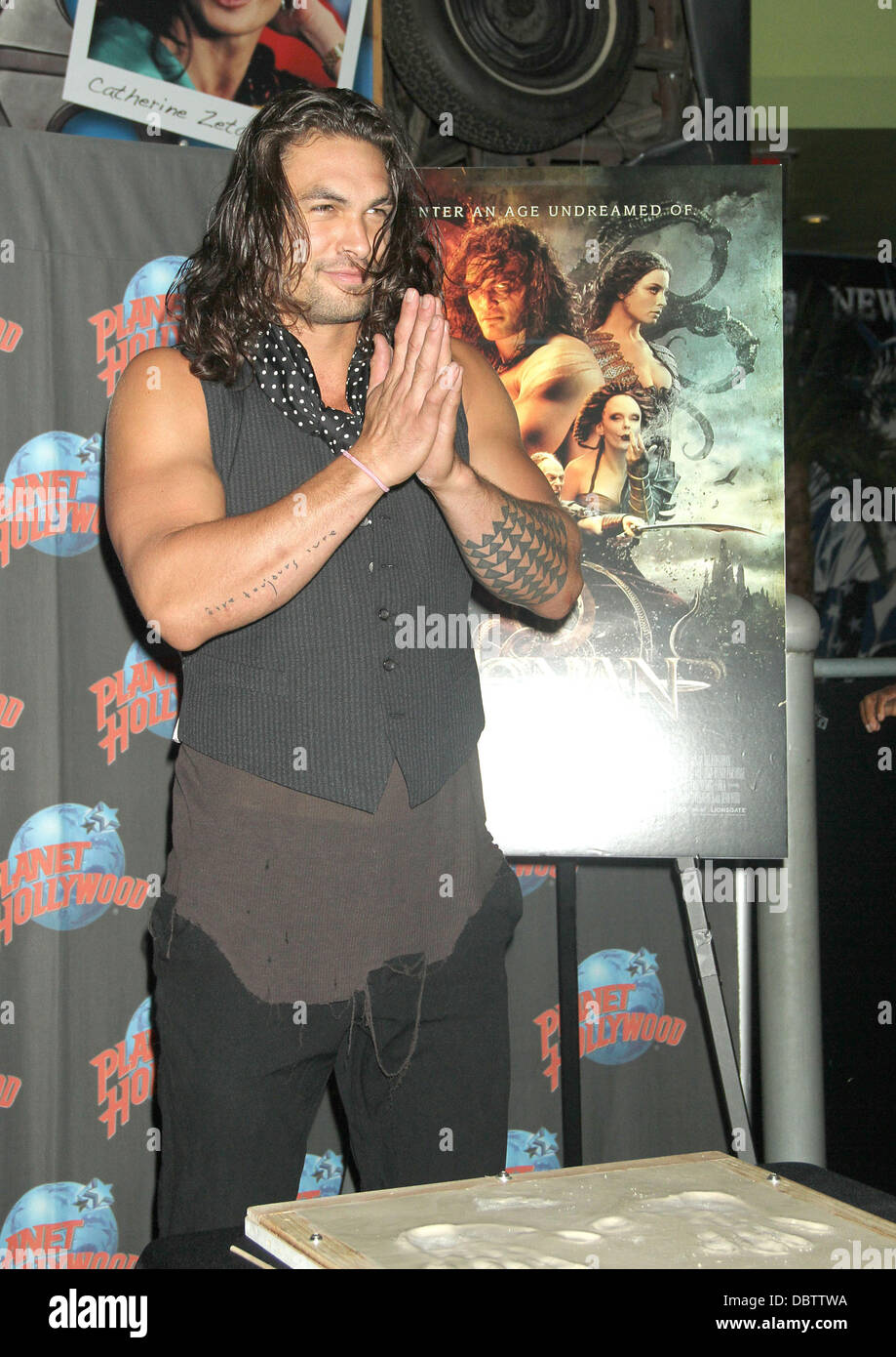 Jason momoa promotes his starring role in conan the barbarian with DBTTWA