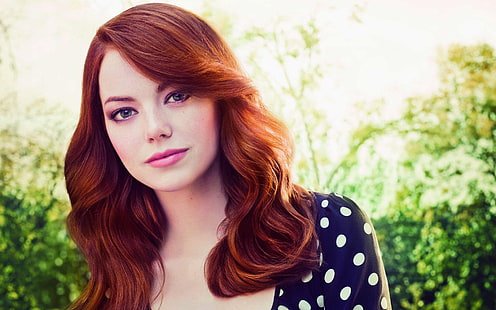 Emma stone women redhead face wallpaper thumb