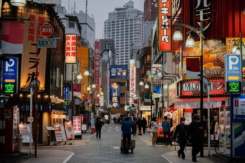 People walking japan street nighttime 23 2148942945