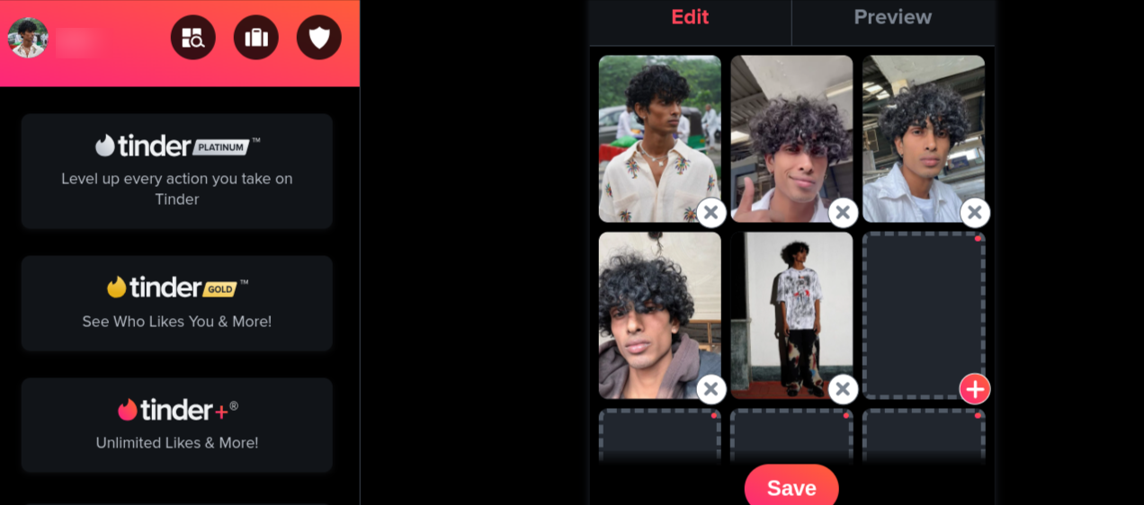 Edit Info Tinder
