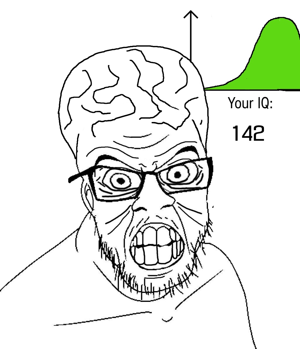 20290 angry big brain brain clenched teeth ear glasses iq soyjak stubble text variant feraljak