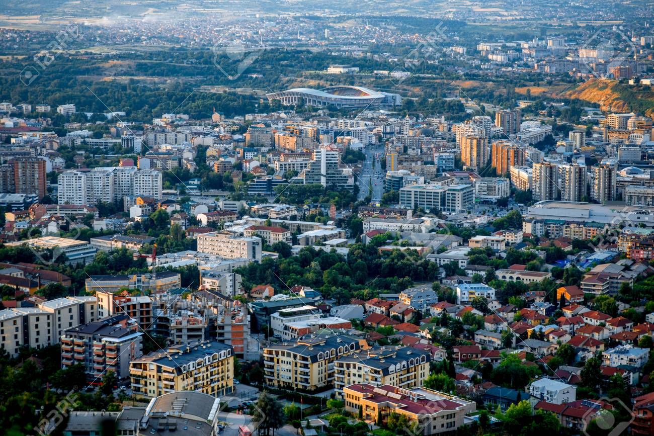 41865784 top view from vodno mountain on skopje city in macedonia on sunset