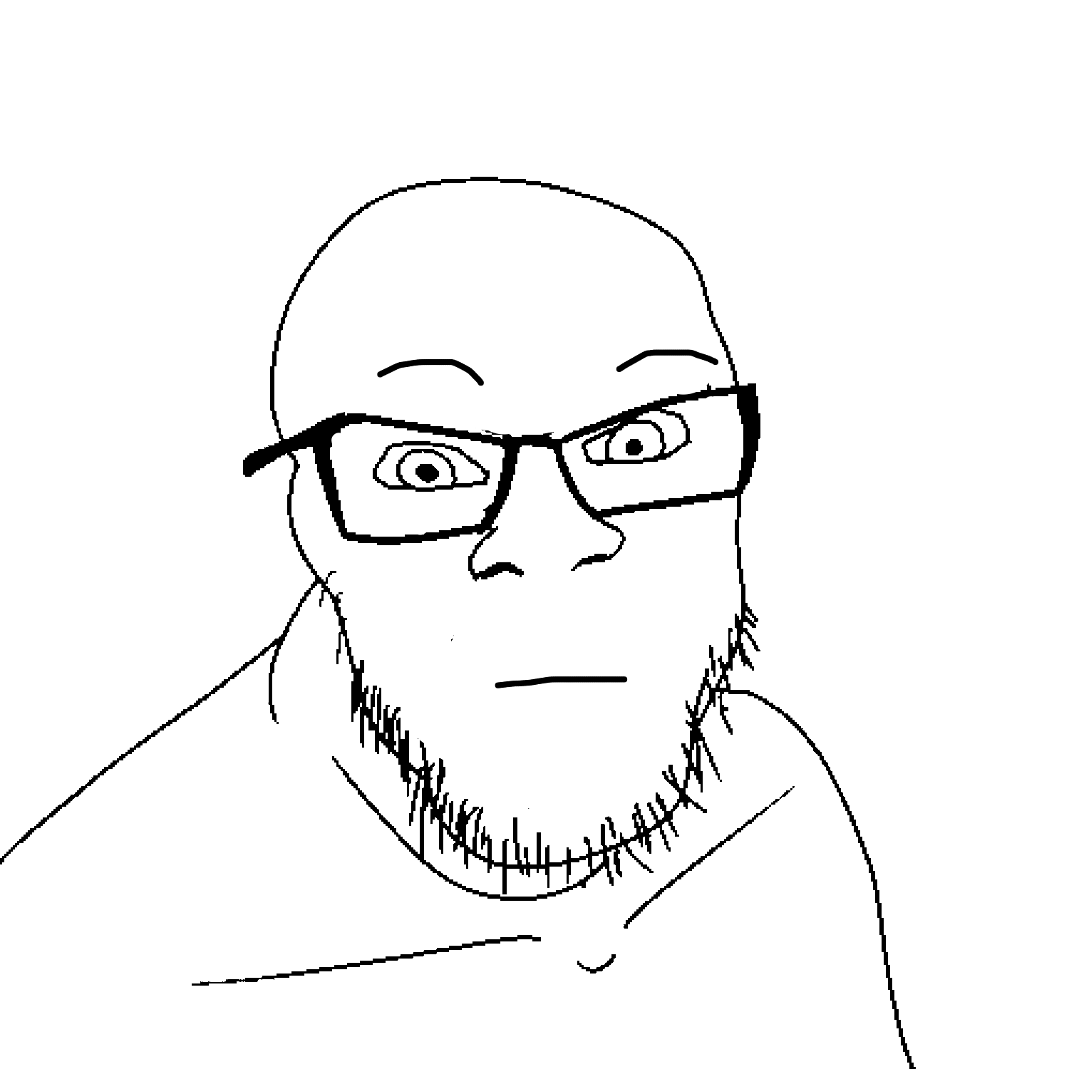 7534 closed mouth glasses neutral soyjak stubble variant feraljak