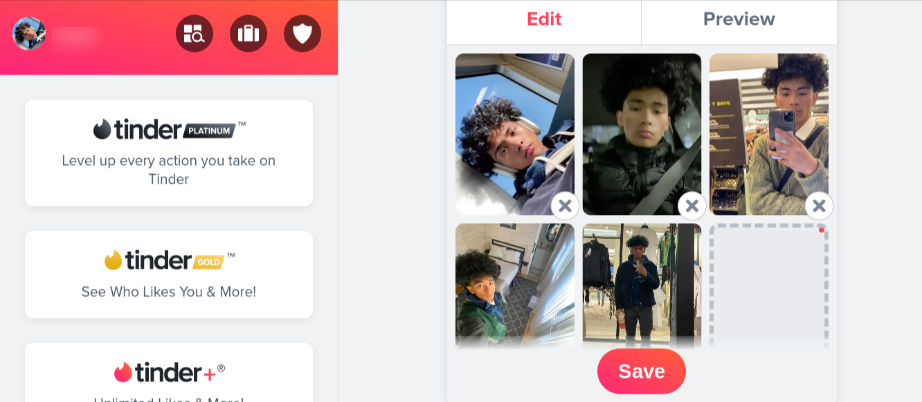 Edit Info Tinder