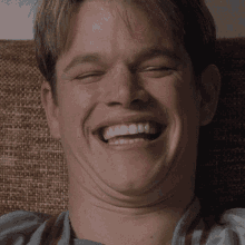 Matt damon laughing out loud hysterically