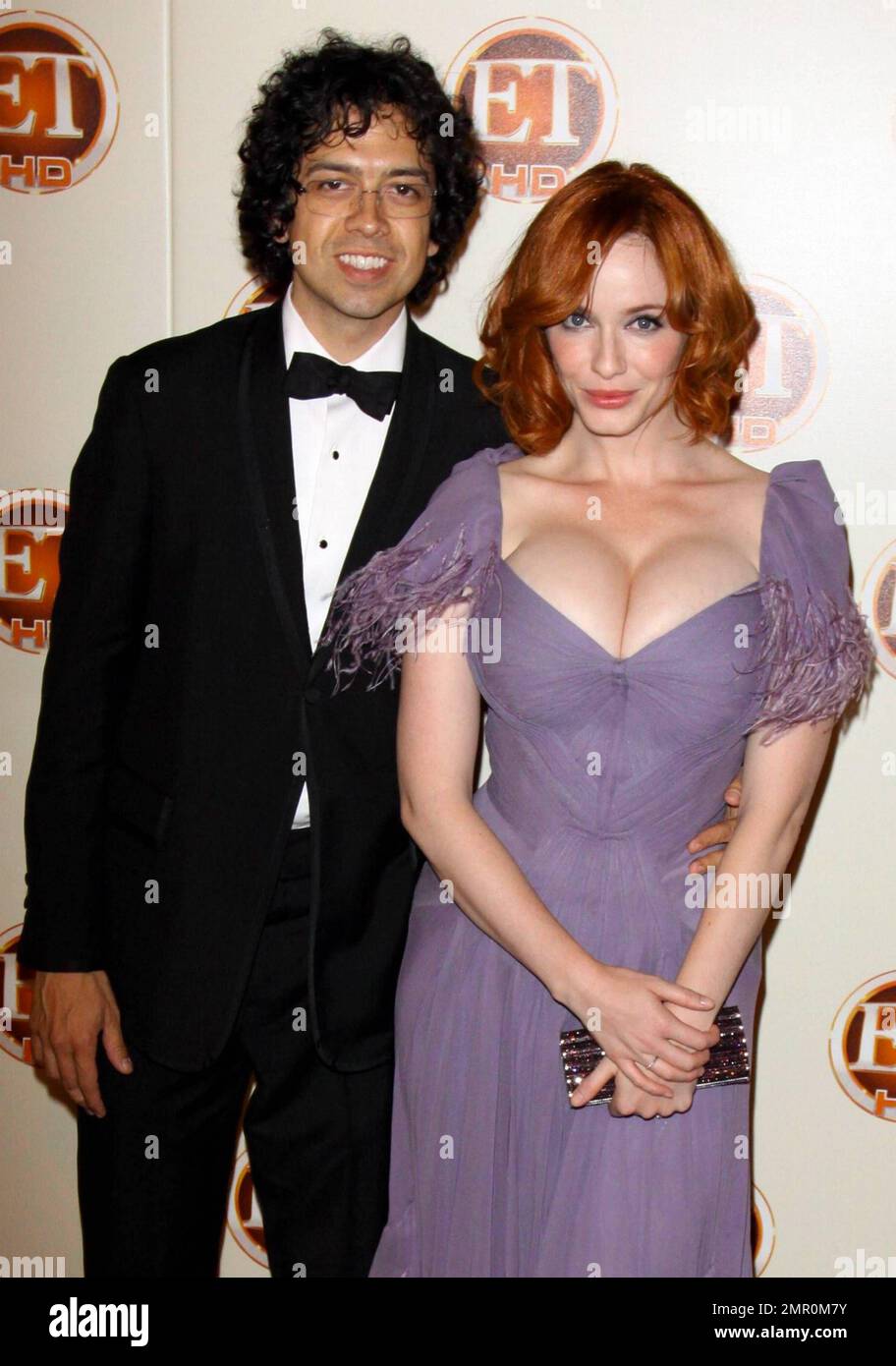 Christina hendricks with her husband geoffrey arend at the entertainment tonight emmys after p