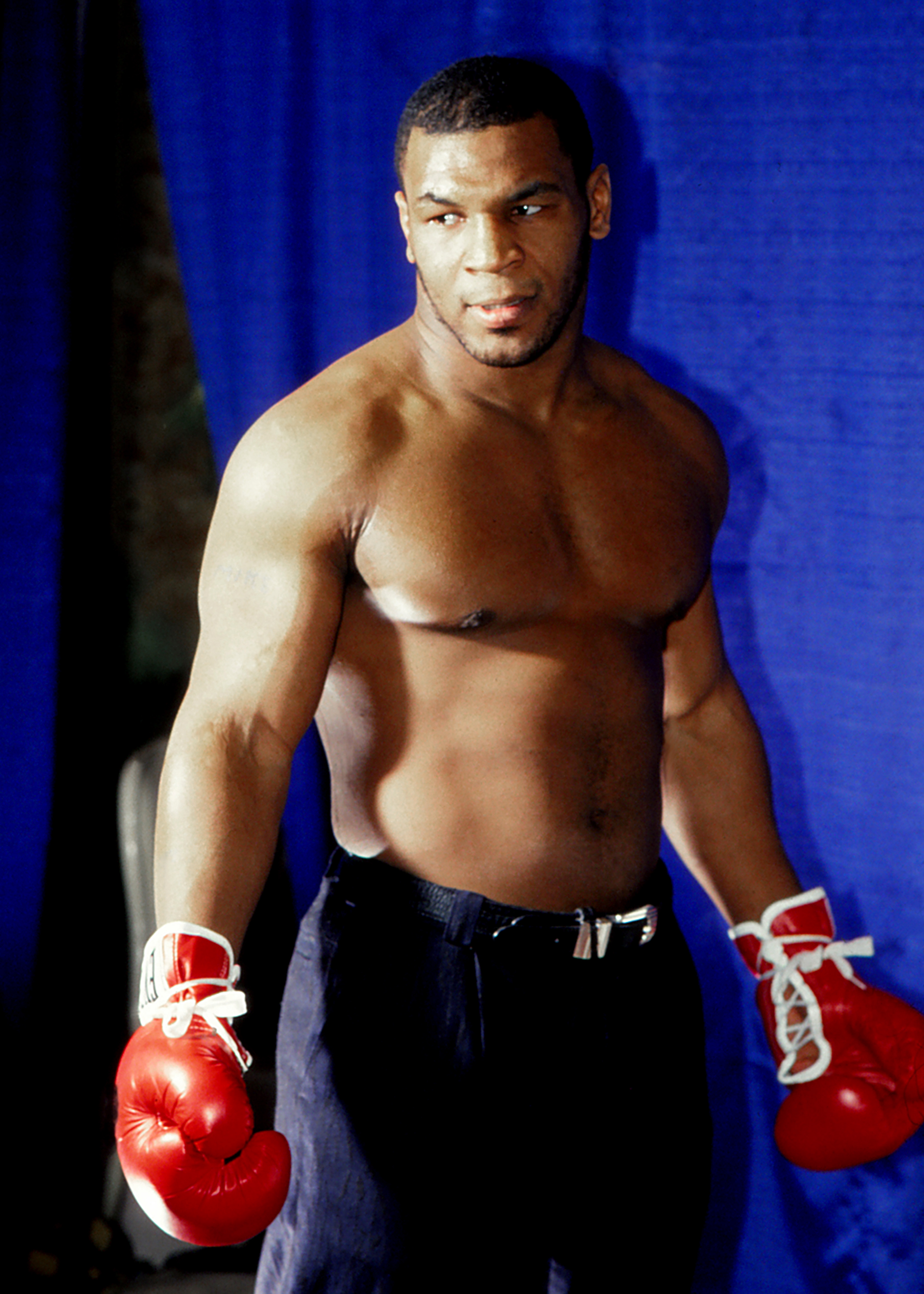 Boxer iron mike tyson poses 741027973