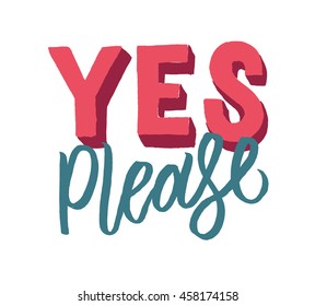Yes please hand drawn vector 260nw 458174158
