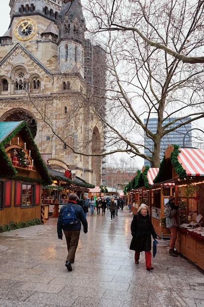 Berlin germany december 11 2017 people christmas market germany europe winter german night str