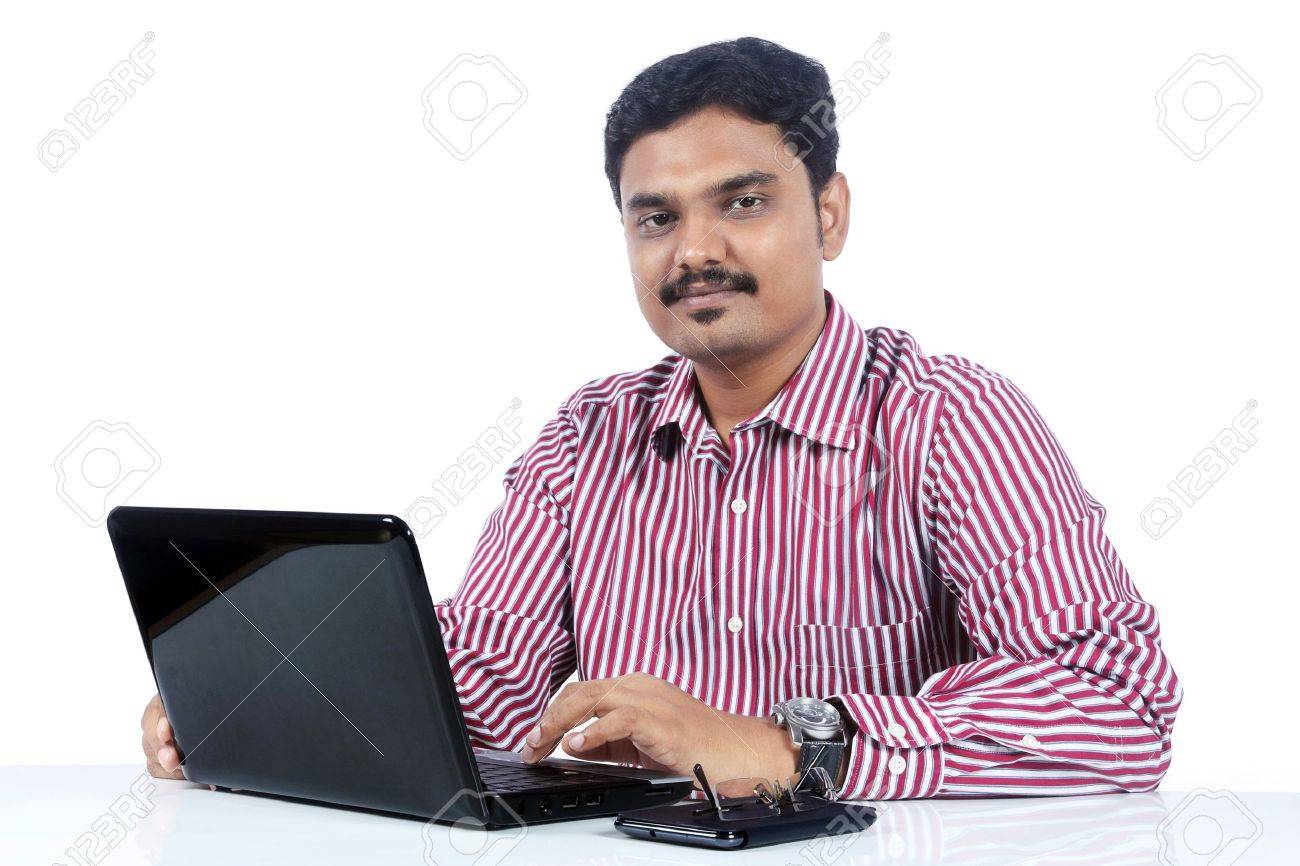 20535429 indian business man with laptop