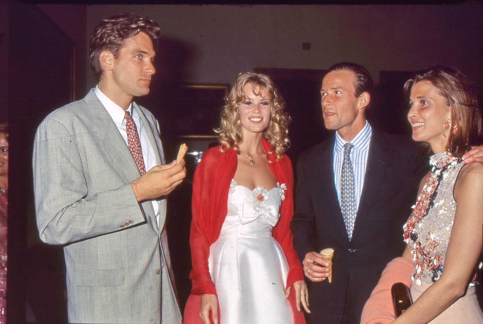 CLAUDIA SCHIFFER KIRIL DI BULGARIA CON MOGLIE C 704 MOSTRA VALENTINO IN CAMPIDOGLIO E BALLO A 
