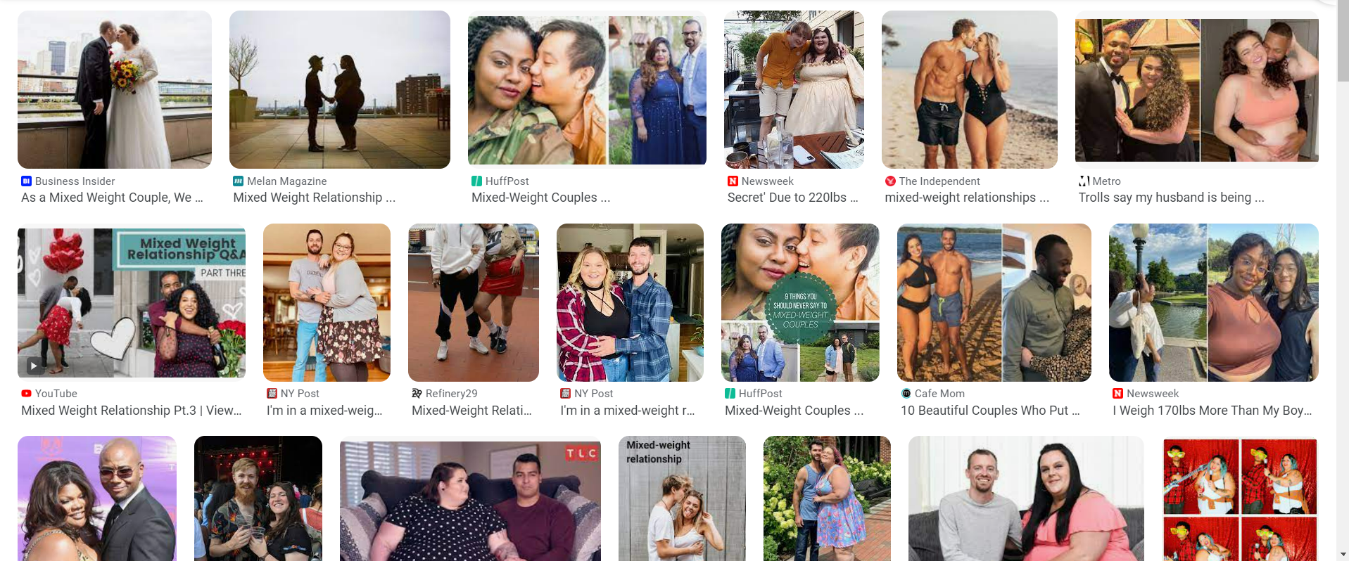 Mixed weight couples