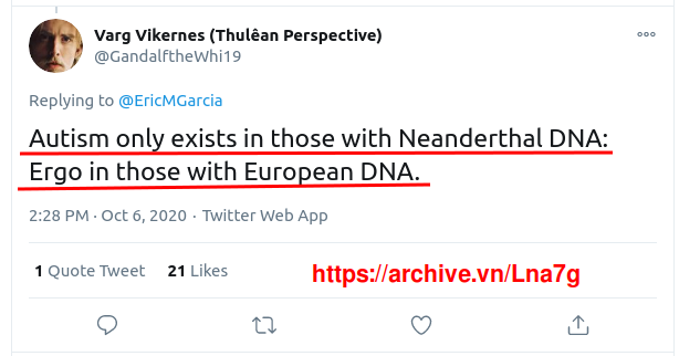 Autism only exists in those with neanderthal dna