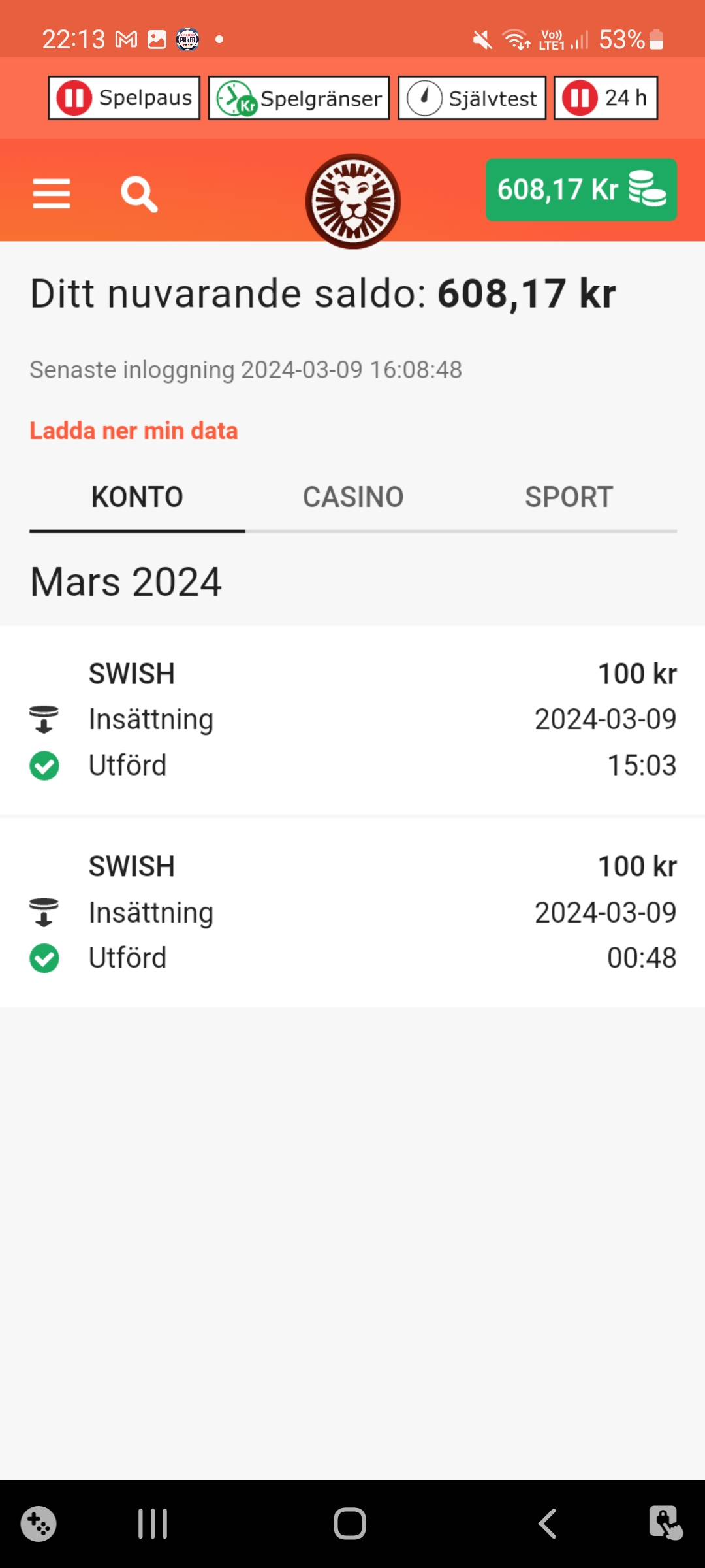 Screenshot 20240309 221313 LeoVegas