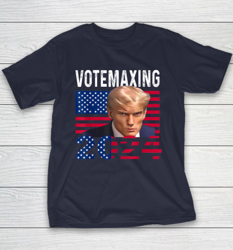 Aemu trump looksmax trump mewing votemaxing 2024 funny youth t shirt 26 front navy 480px