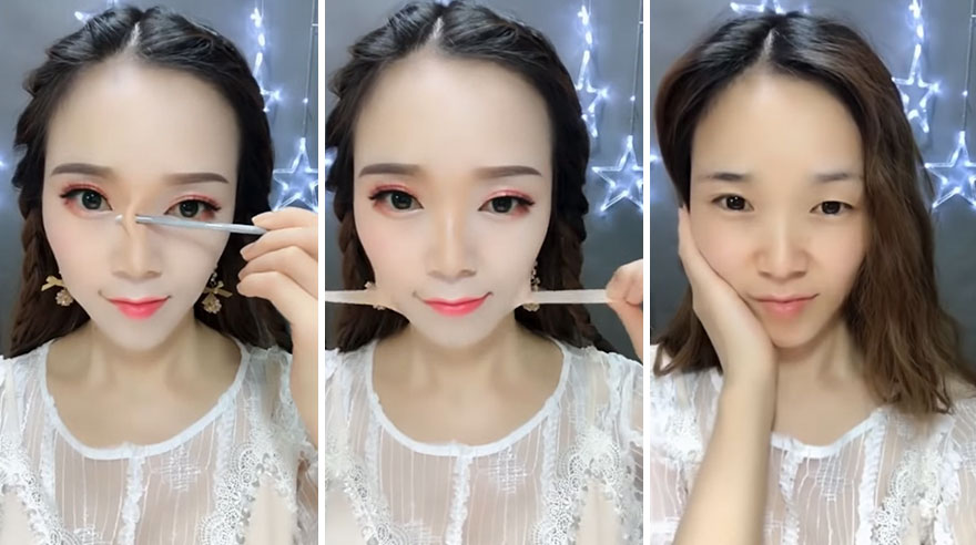 5b3b27977dbe8 Sculpted faces Asians use tweezers and scissors to remove their stunning video m