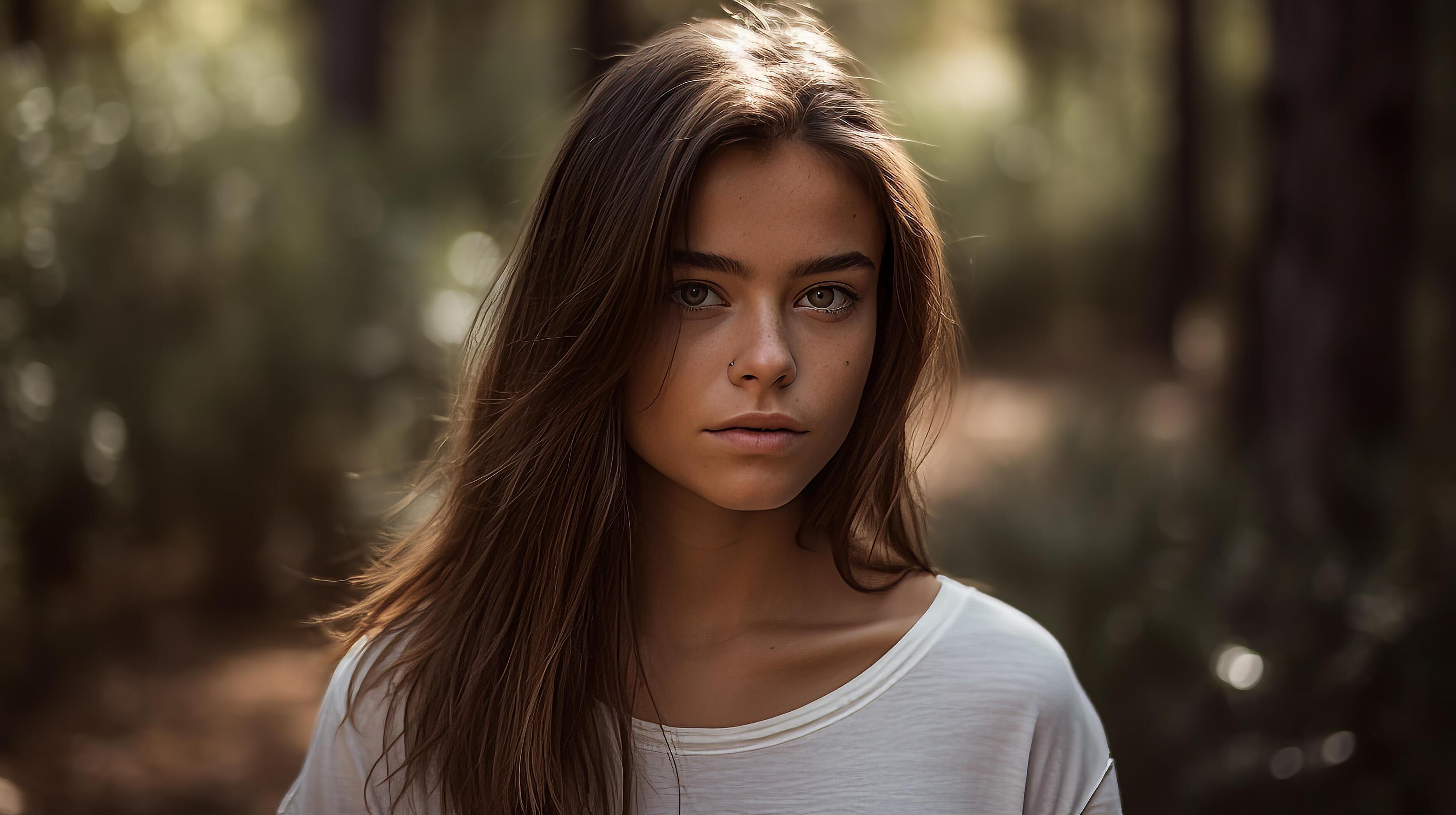Agraph of a beautiful slender 18 year old girl generative ai free photo