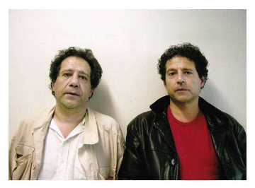 These men are identical twins Which one is sick and what is his condition By fitting