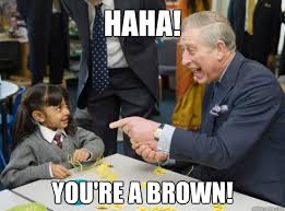 BROWN! - Haha! Youre a brown! - quickmeme