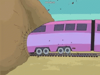 Train in small tunnel