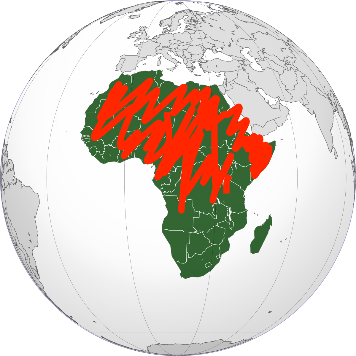 Africa orthographic projection