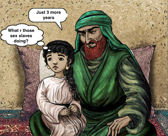 9228756 muhammad married aisha at6 year old muhammad and aisha cartoon