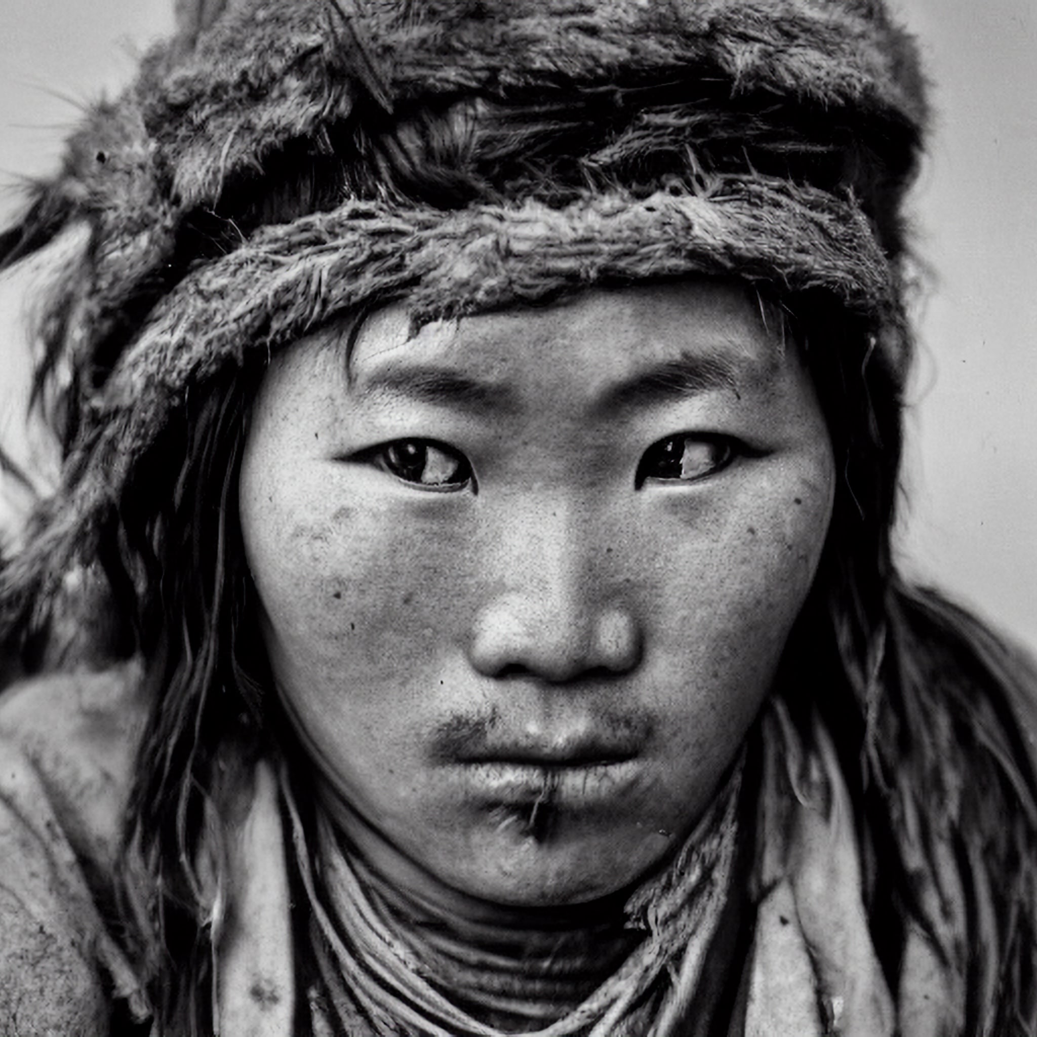 Mongolian shaman with a strong face 2
