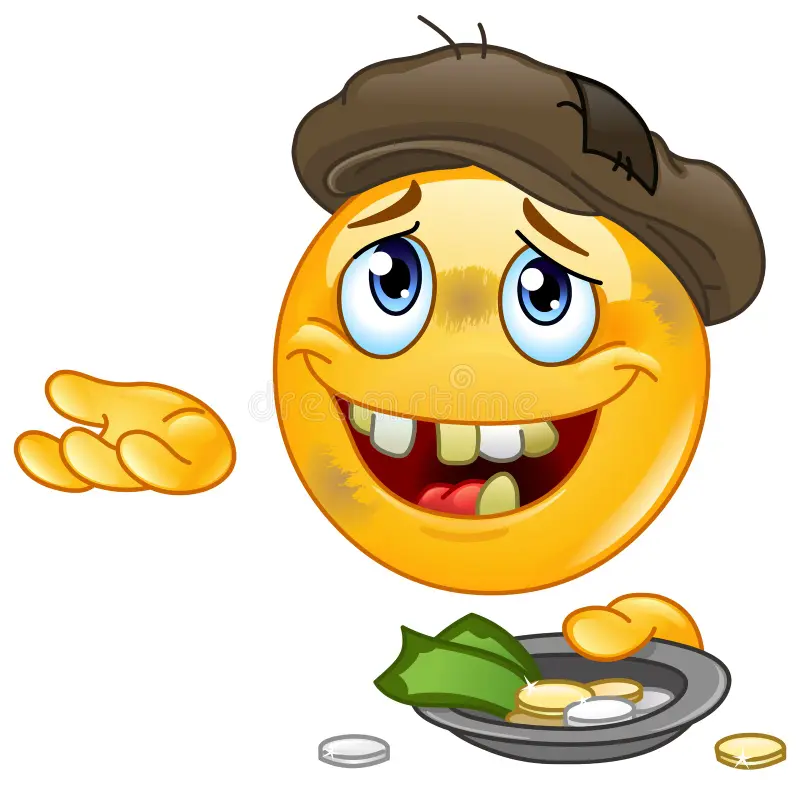 Homeless emoticon homeless beggar emoticon begging money 141585055