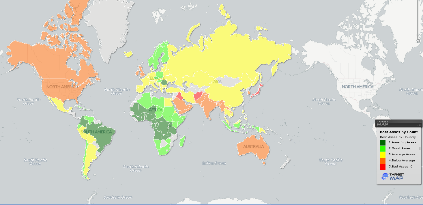 Best Asses in the World Map